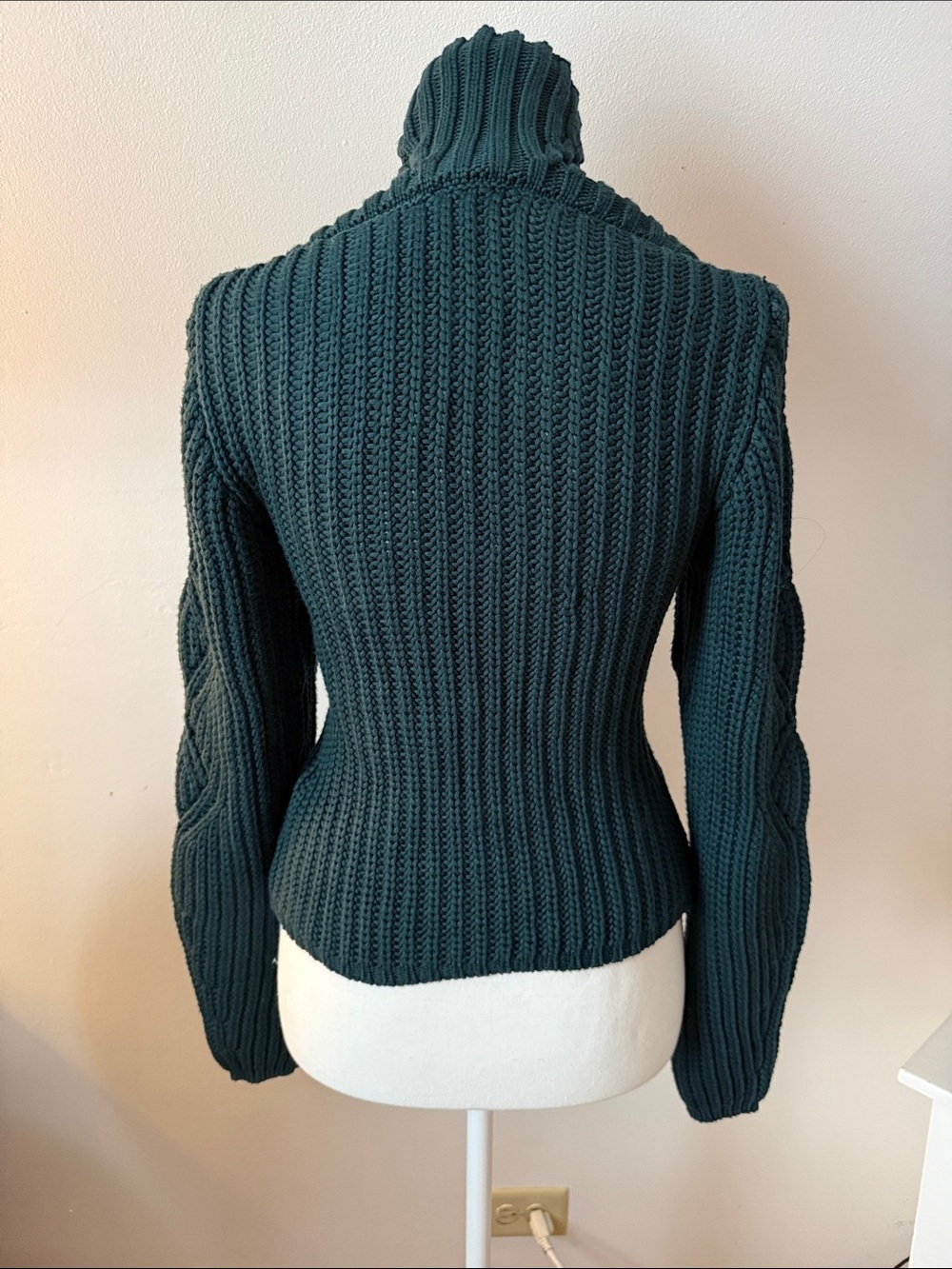 Express Forest Green Knit Sweater (Please check photos for snag in back.) - Picture 5 of 6